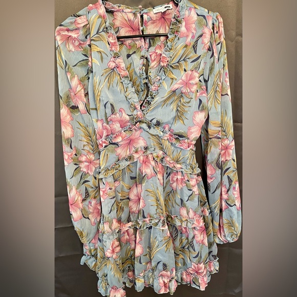 *NWOT* In A Ruffle Mini Dress - Blue - Picture 7 of 8